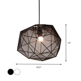 Modern Geometric Bedroom Pendant In Black/White - Sleek Hanging Lighting Fixture