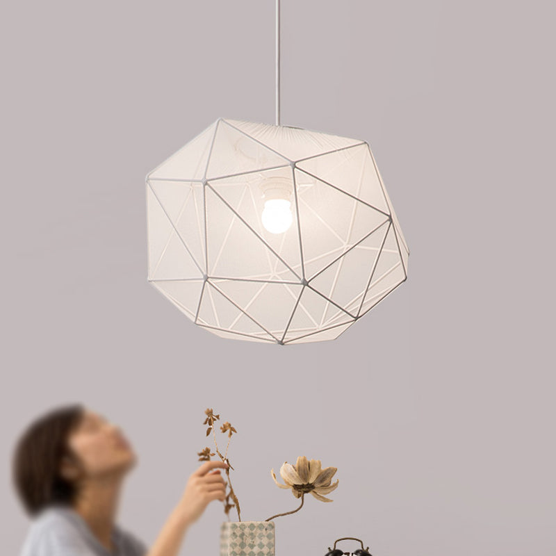 Modern Geometric Bedroom Pendant In Black/White - Sleek Hanging Lighting Fixture
