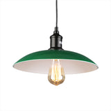 Green Metallic Vintage Pendant Light With Dome Shade - 14’/18’ Diameter