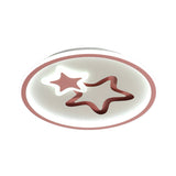 Minimalist Led Ceiling Light - White/Blue Star Flush Mount For Living Room
