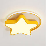 Nordic Star Led Flush Mount Ceiling Light With Acrylic Ring For Kids Room