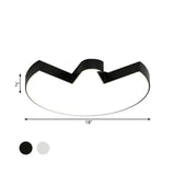 Contemporary White/Black Pigeon Led Flushmount Ceiling Light For Bedroom