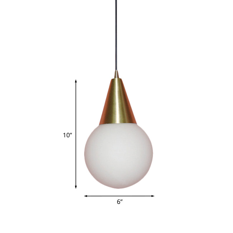 Brass Modo Ceiling Pendant Light - Post Modern 1 Milk White Glass Suspension Lamp