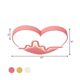 Macaron Heartbeat Acrylic Led Flushmount Ceiling Lamp - White/Pink/Gold Child Bedroom