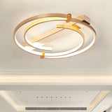 Minimalist Gold Flush Mount Ceiling Light Fixture - 18/23.5 W Ring For Bedrooms