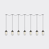 Black Multi-Light Chandelier | Farmhouse Style Clear Glass Cage Tandem Ceiling Lamp