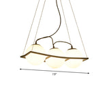 Modernist Frosted Glass Pendant Light With Globe Design - 3/4 Lights Black Frame For Ceiling Hang