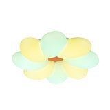 White Kids Floral Led Flush Mount Ceiling Light For Bedroom