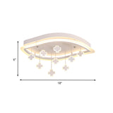 Kids Leaf Flushmount Acrylic Led Ceiling Light In White With Mathematical Sign Drapes - Ideal For