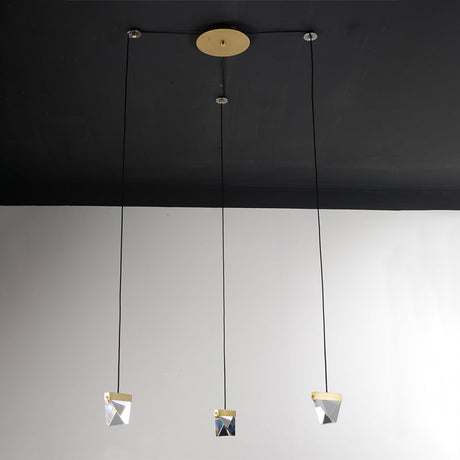 Gorgeous 3/6-Light Gem Multi Ceiling Pendant Lamp Kit With Led Beveled Crystal And Simple Brass