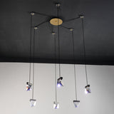 Gorgeous 3/6-Light Gem Multi Ceiling Pendant Lamp Kit With Led Beveled Crystal And Simple Brass