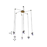 Gorgeous 3/6-Light Gem Multi Ceiling Pendant Lamp Kit With Led Beveled Crystal And Simple Brass