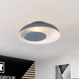 Macaron Single Iron Flush Mount Ceiling Light With Colorful Wide Bowl Design And Cover -