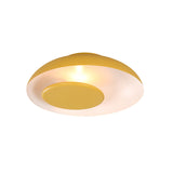 Macaron Single Iron Flush Mount Ceiling Light With Colorful Wide Bowl Design And Cover -