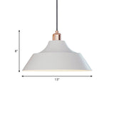 Sleek 1-Head Dining Room Pendant Light With Modern Matte White Finish And Barn Iron Shade