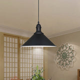 Farmhouse Style Metal Ceiling Pendant Black/White Finish Indoor Hanging Light Fixture