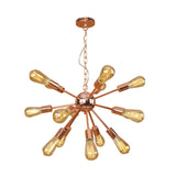 Copper/Chrome Sputnik Chandelier - Retro Metal Pendant Light With 9/12 Lights Stylish Ceiling Lamp