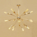 Modern Farmhouse Iron Chandelier Light - 18/21 Lights Copper/Gold Finish Sputnik Ceiling Fixture For