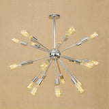 Modern Farmhouse Iron Chandelier Light - 18/21 Lights Copper/Gold Finish Sputnik Ceiling Fixture For