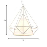 Wire Frame Pendant Light With Fabric Shade - White Metal Ceiling Lighting For Coffee Shop

Note: The