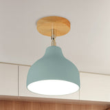 Modernist Adjustable Ceiling Mounted Flush Light With Metal Dome - White/Pink 1 Bulb Blue