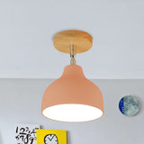 Modernist Adjustable Ceiling Mounted Flush Light With Metal Dome - White/Pink 1 Bulb