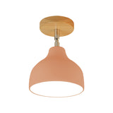 Modernist Adjustable Ceiling Mounted Flush Light With Metal Dome - White/Pink 1 Bulb