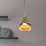 Industrial Bucket 1 Head Pendant Light - Cement And Resin Hanging Ceiling Lamp (Grey) For