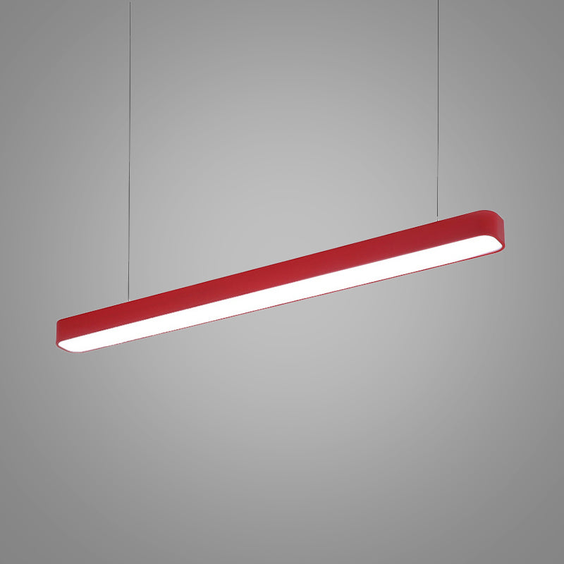 Contemporary Metal Led Hanging Lamp - Tubular Pendant Light For Dining Room Red/Blue/Yellow