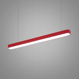 Contemporary Metal Led Hanging Lamp - Tubular Pendant Light For Dining Room Red/Blue/Yellow