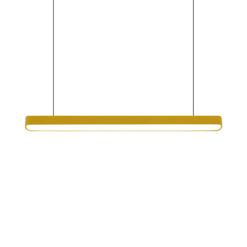 Contemporary Metal Led Hanging Lamp - Tubular Pendant Light For Dining Room Red/Blue/Yellow