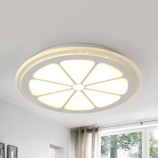 Lemon Led Circular Ceiling Mount Light – Cartoon Acrylic Lamp White Perfect For Bathrooms