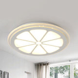 Lemon Led Circular Ceiling Mount Light – Cartoon Acrylic Lamp White Perfect For Bathrooms