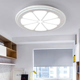 Lemon Led Circular Ceiling Mount Light Cartoon Acrylic Lamp White Perfect For Bathrooms