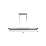 Modern Led Metal Pendant Lamp - Elongated Oval Design In Silver With Adjustable Light Temperature