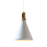 Modern Hanging Ceiling Light With Cone/Drum Shade - 1-Light Aluminum Pendant For Dining Room