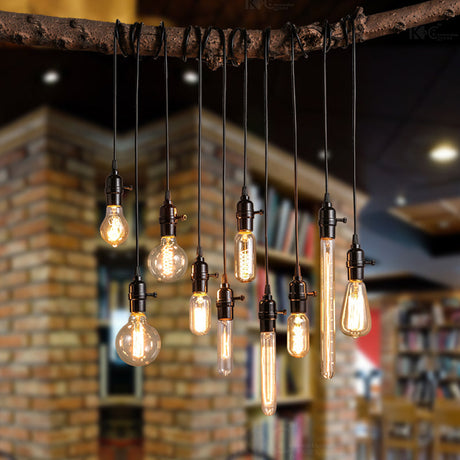 Vintage 1-Light Metal Pendant Light In Black - Ideal For Restaurant Décor