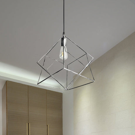 Industrial Pendant Lamp - Metallic 1-Head Ceiling Light In Dark Rust/Aged Silver For Restaurants