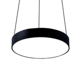 Modern Metal Drum Pendant Light With Led In White/Black Finish Available 3 Sizes
