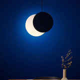 Modern Led Pendant Hanging Lamp - Rotatable Crescent Drop Light With Acrylic Shade In Black/White