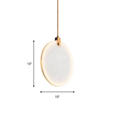 Modern White Glass Pendant Lamp With Led In 8/10/12 Diameter And Warm Light