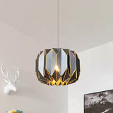 Modern 1-Light Ceiling Pendant With Sleek Silver/Black Metal Shade - Stylish Hanging Lamp Kit