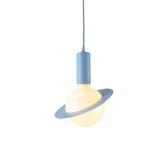 1 Light Glass Shade Pendant Set - Post-Modern Pink/Blue/Green Dining Room Hanging Lamp