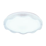 16/19.5 Simple Style Scalloped Ceiling Lamp With Acrylic Diffuser - White/Blue/Gold Flush Light
