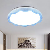 16’/19.5’ Simple Style Scalloped Ceiling Lamp With Acrylic Diffuser - White/Blue/Gold Flush