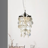 Nordic Shell Wind Chime Pendant Light - Elegant White Hanging Ceiling For Living Room