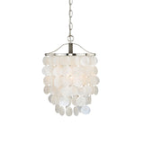 Nordic Shell Wind Chime Pendant Light - Elegant White Hanging Ceiling For Living Room