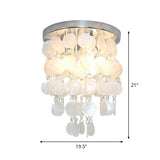 Nordic Shell White Wind Chime Pendant Chandelier - 1 Light Hanging Lamp Multiple Sizes Available