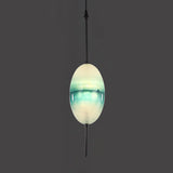 Modern Blue Teardrop Pendant Lamp With Glass Shade In White/Warm Light