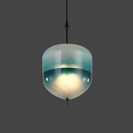 Modern Blue Teardrop Pendant Lamp With Glass Shade In White/Warm Light